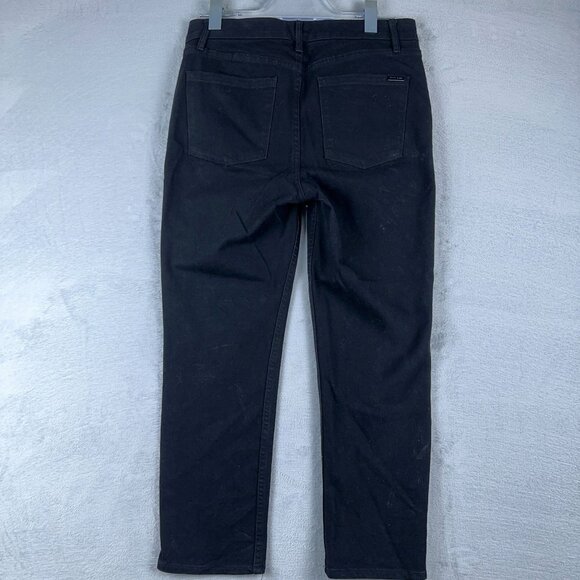 White House Black Market Jeans Women's The Straight Crop Black Size 8 Stretch - Picture 2 of 10